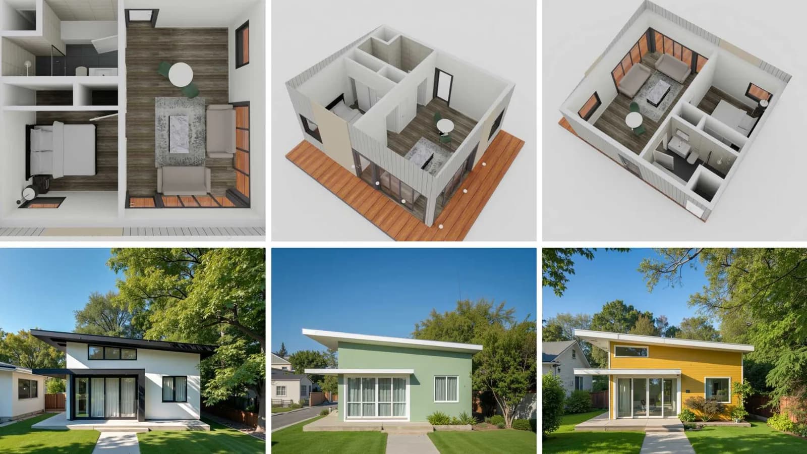 ADU Prefabricada de 1 dormitorio 1 baño 500 pies cuadrados