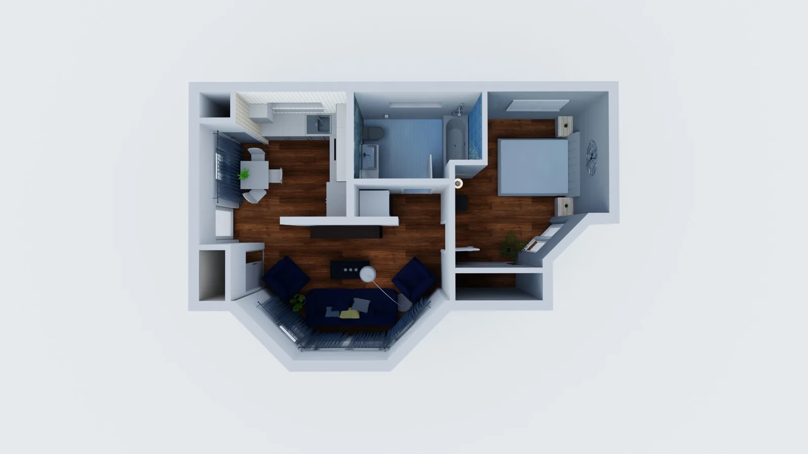 planos de planta de ADU de 1 dormitorio