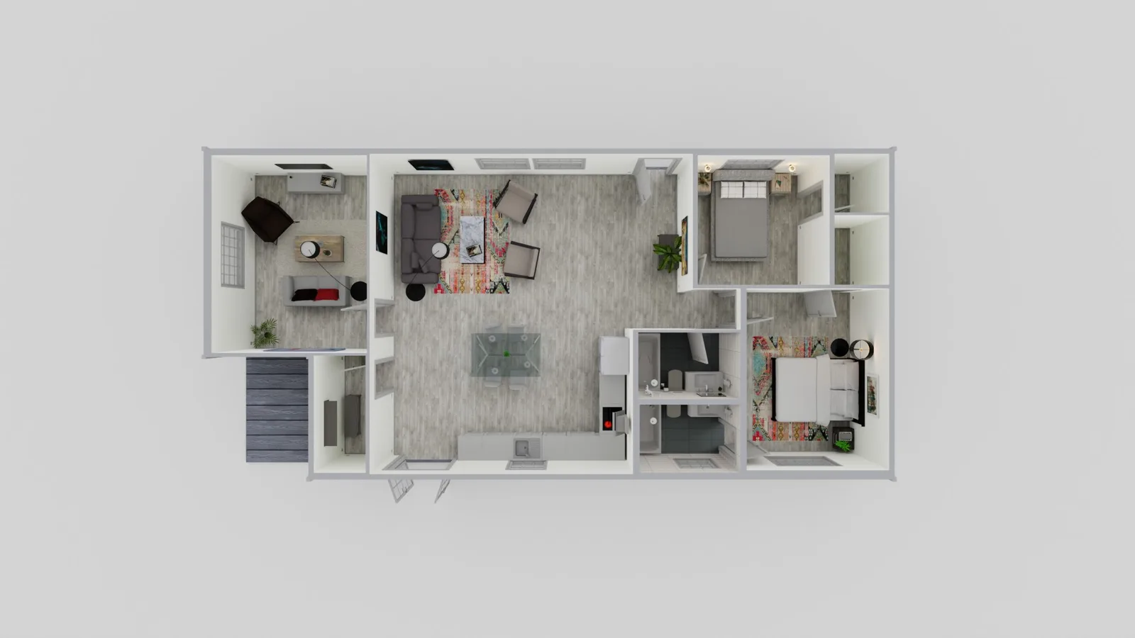 1200 sq ft ADU floor plan
