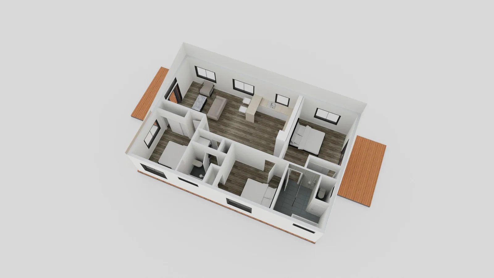 ADU floor plans 1200 sq ft with three bedrooms