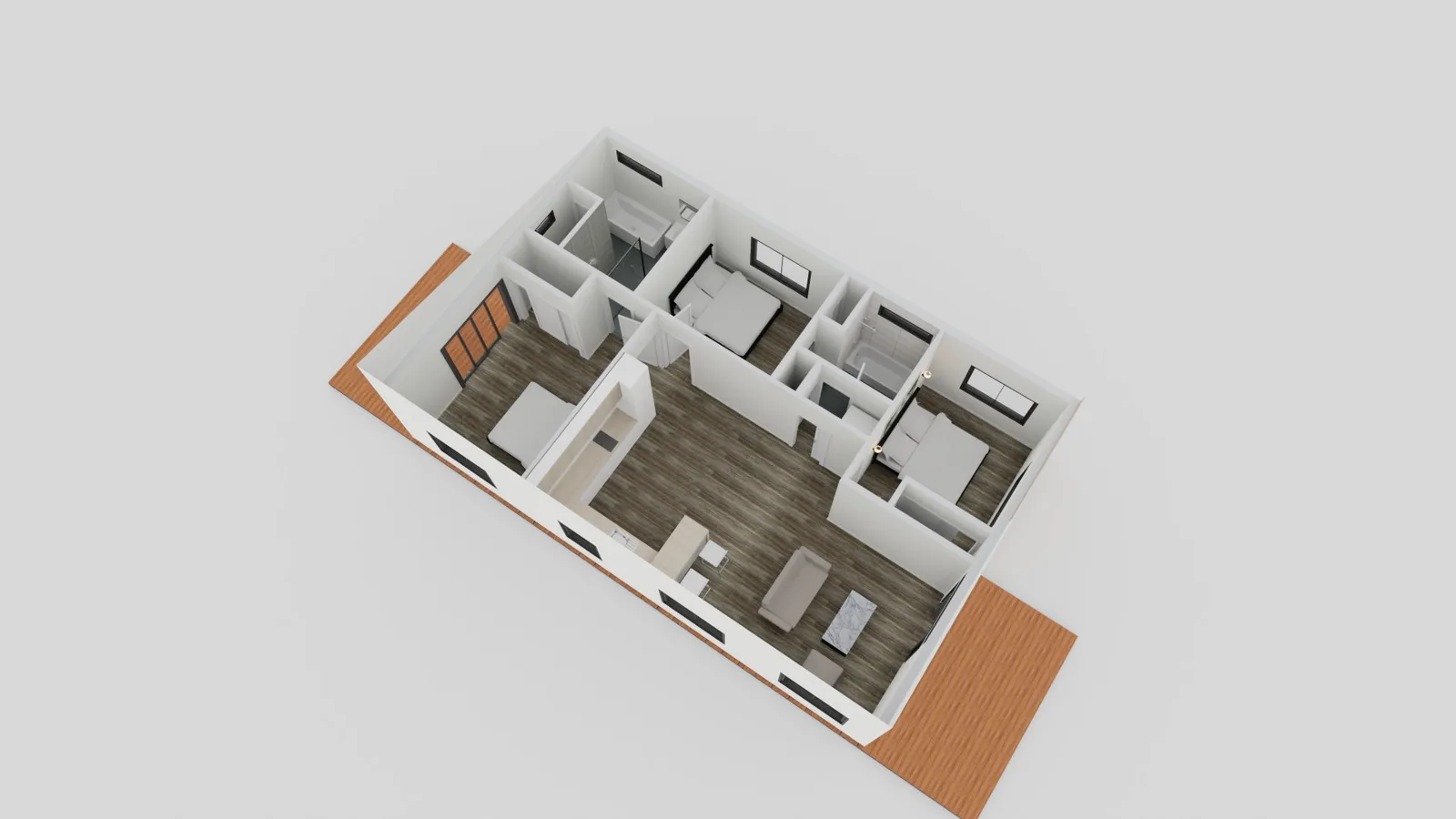 ADU floor plans 1200 sq ft with two bathrooms