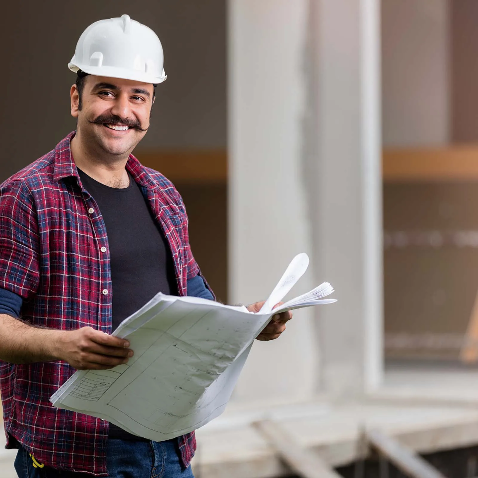 General contractor working on a residential construction project