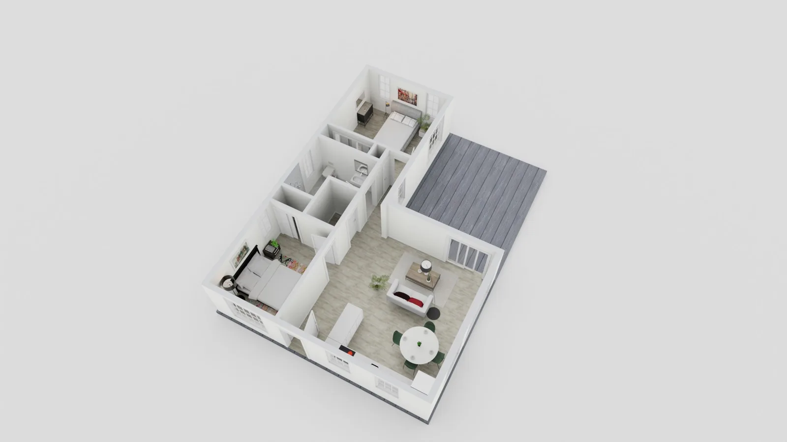 ADU floor plan 2 bd 1 bath