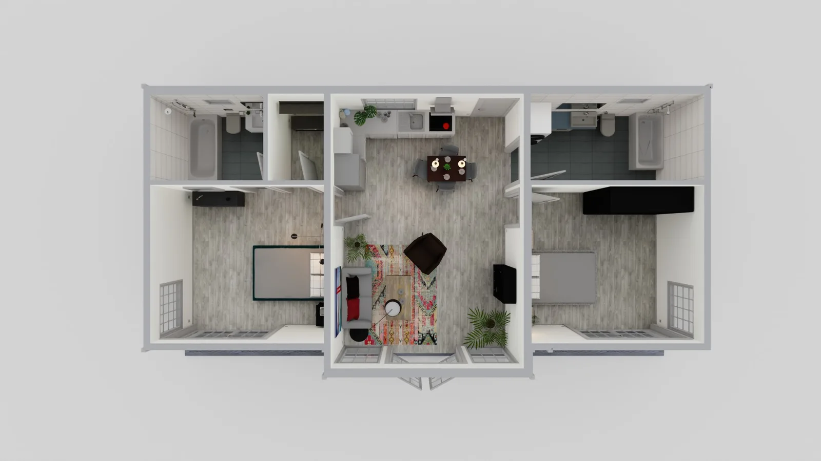 700 sq ft ADU floor plan
