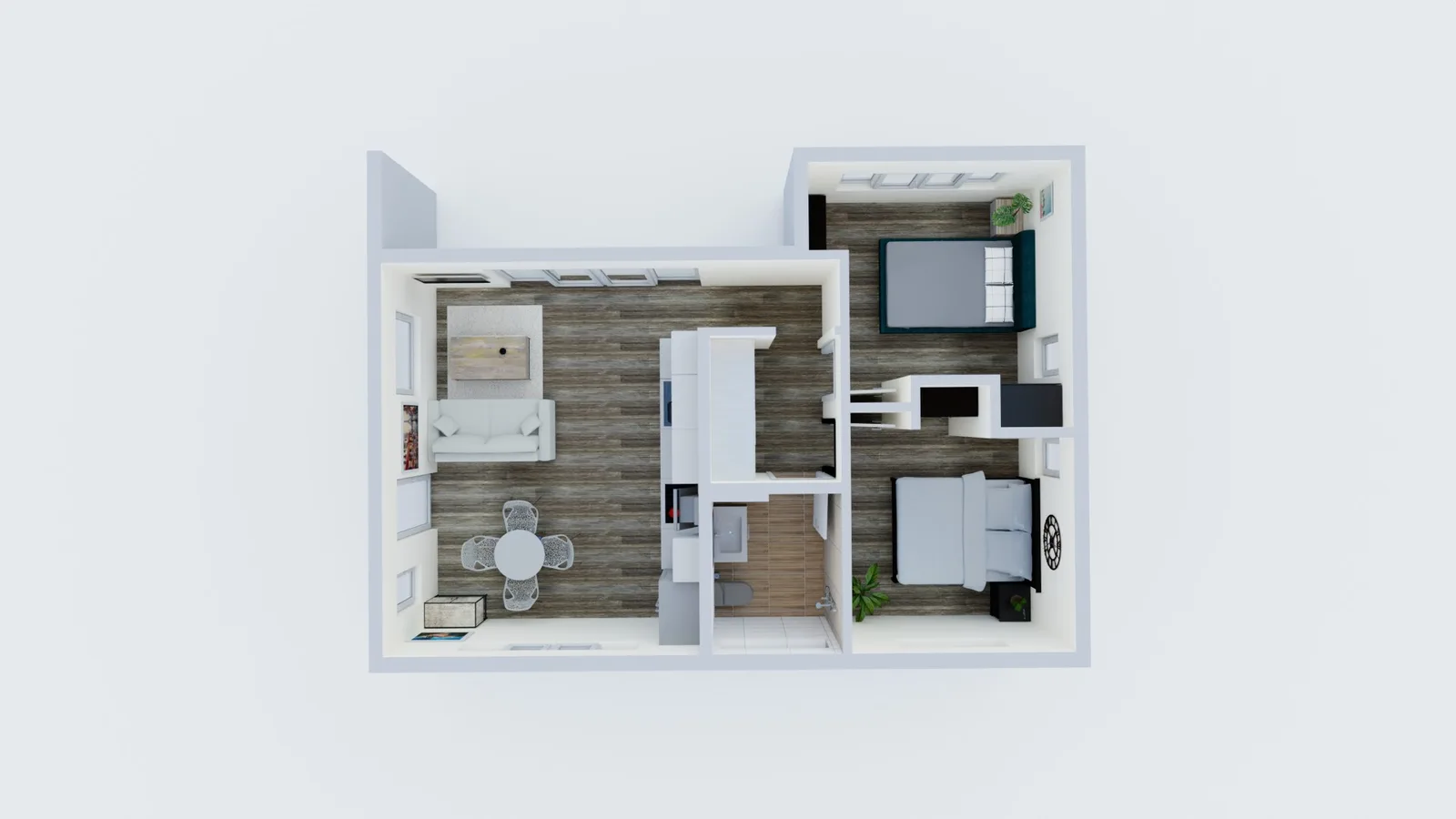 750 sq ft ADU floor plan
