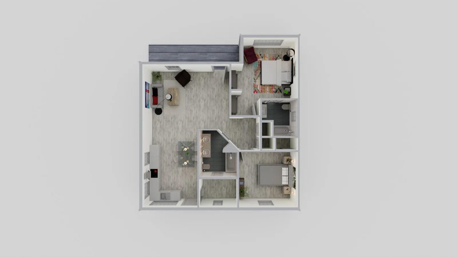 900 sq ft ADU floor plan
