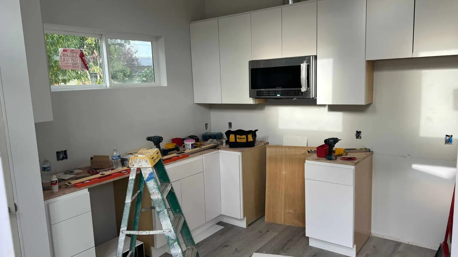 Cocina del ADU en construcción