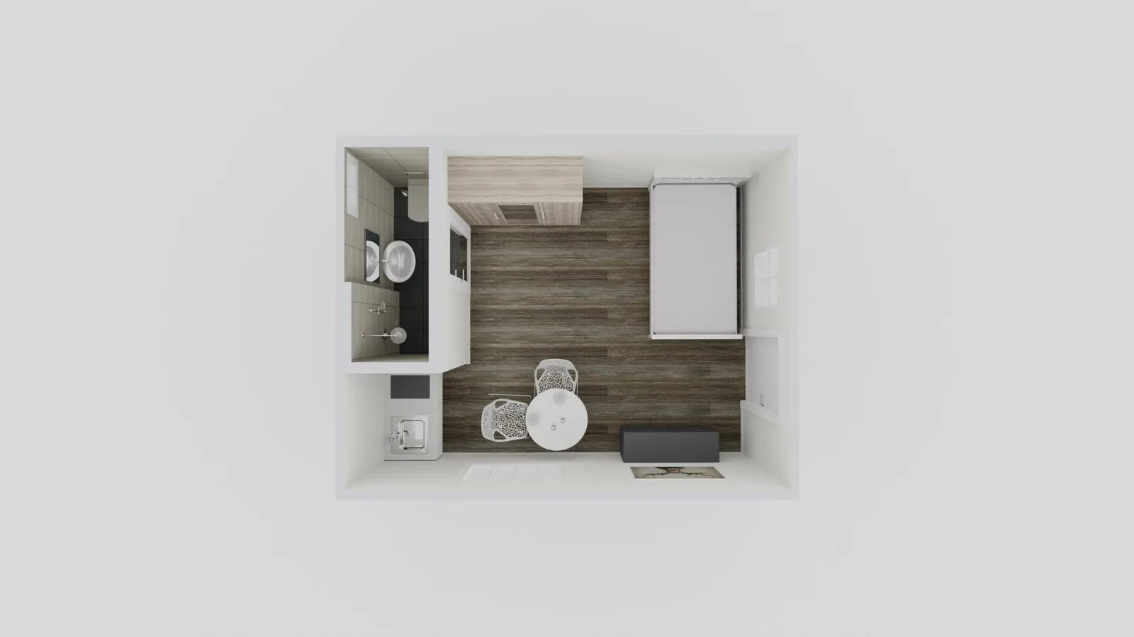 ADU Studio floor plan 200 Sq Ft