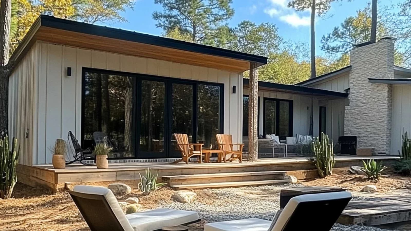 Plano de ADU adosada con patio exterior cubierto