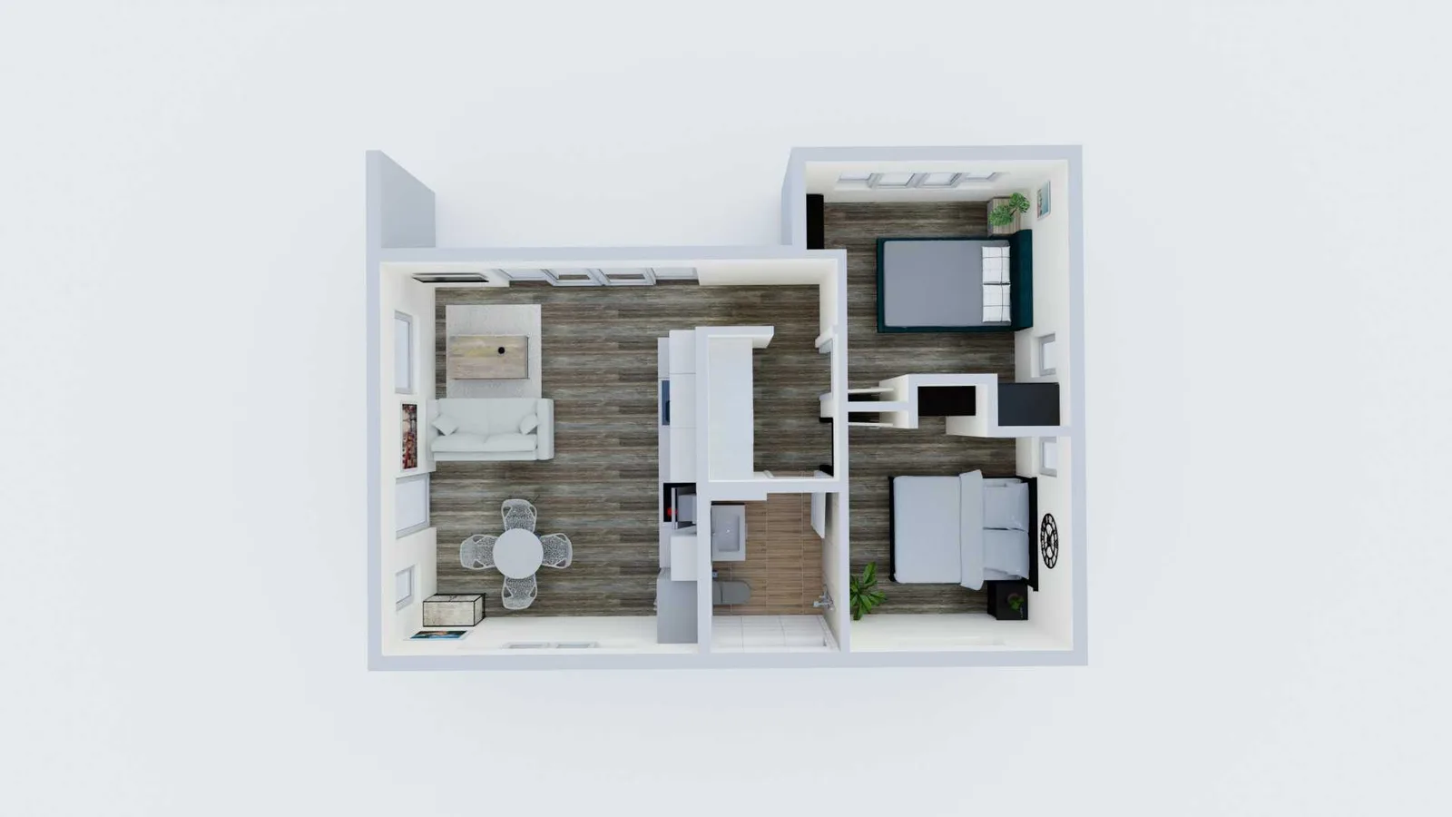 750 sq ft backyard ADU floor plan
