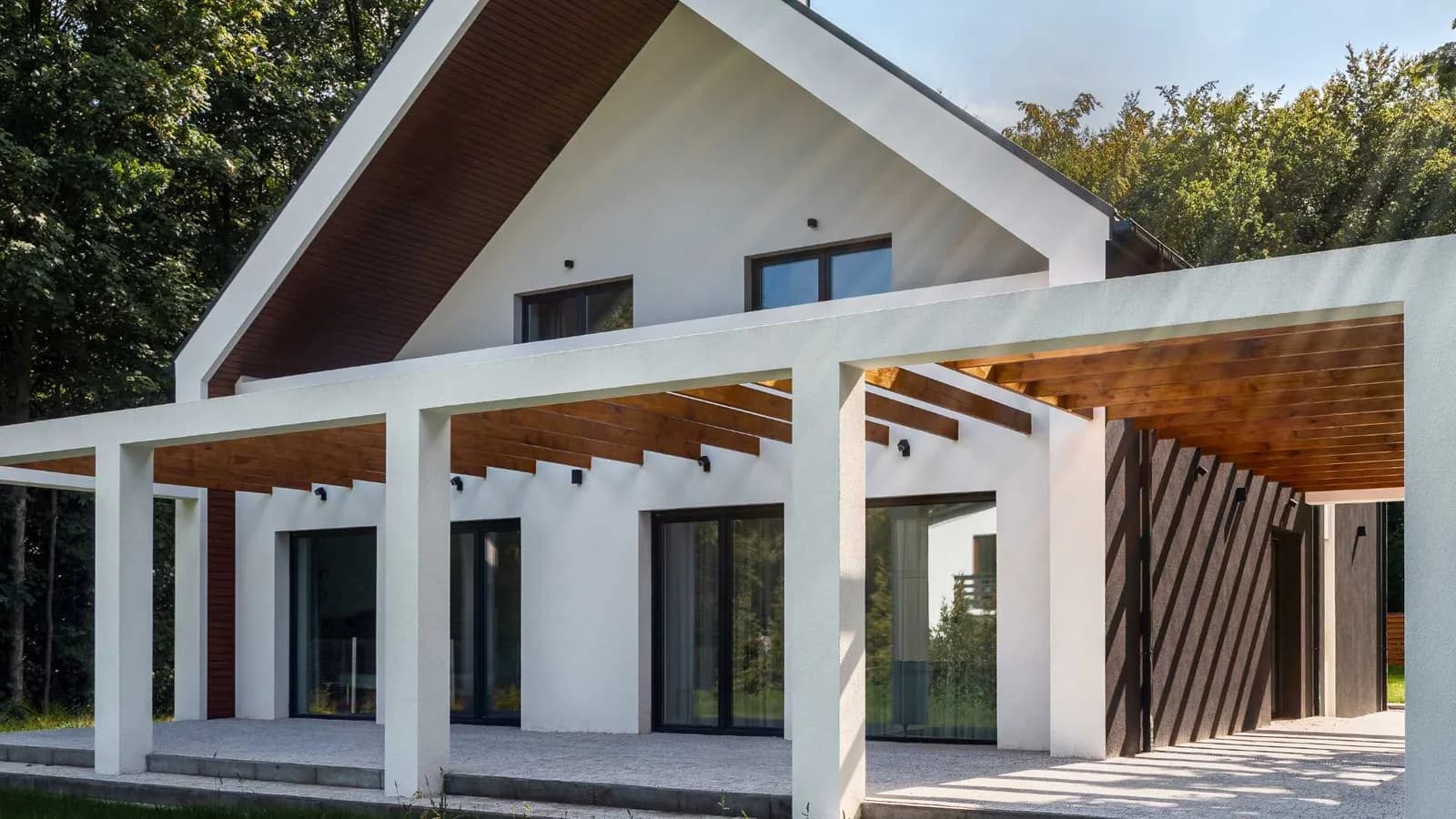 backyard home with pergola