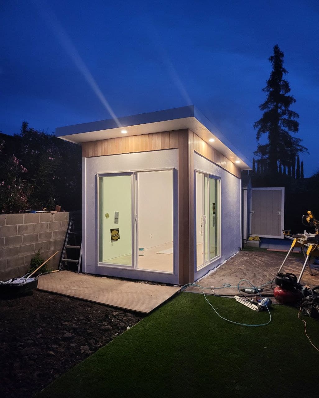 Lighting for backyard studio