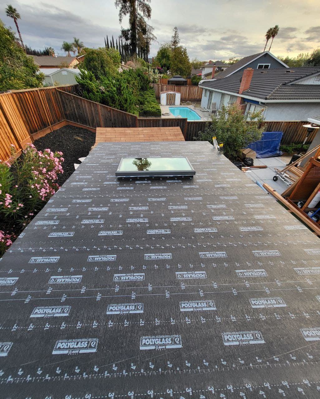 Completed backyard studio roof