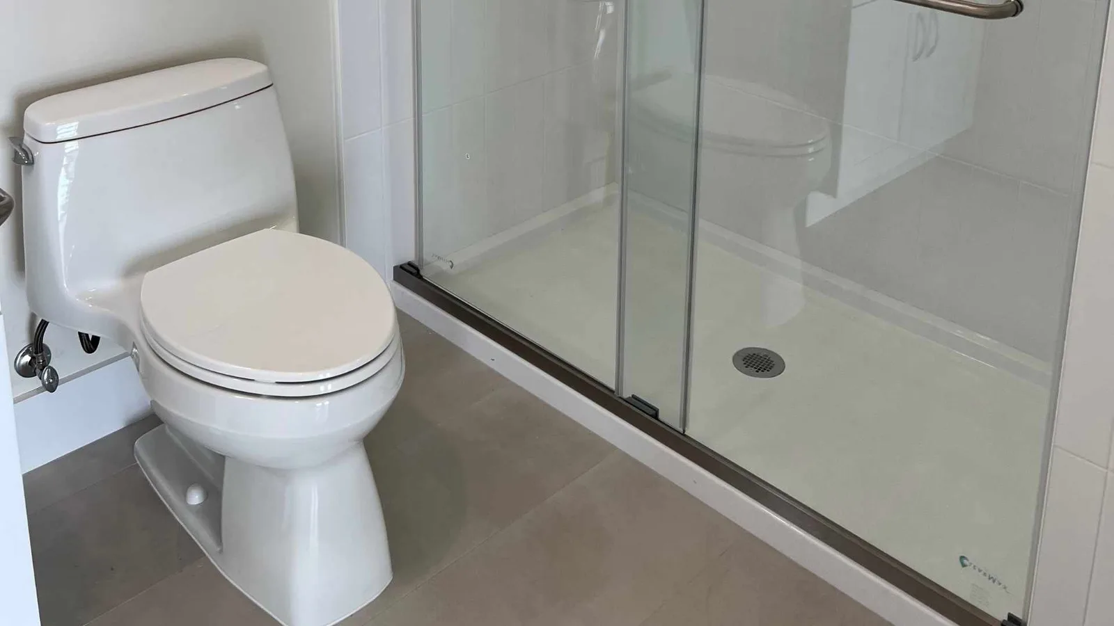 bathroom in a converted garage