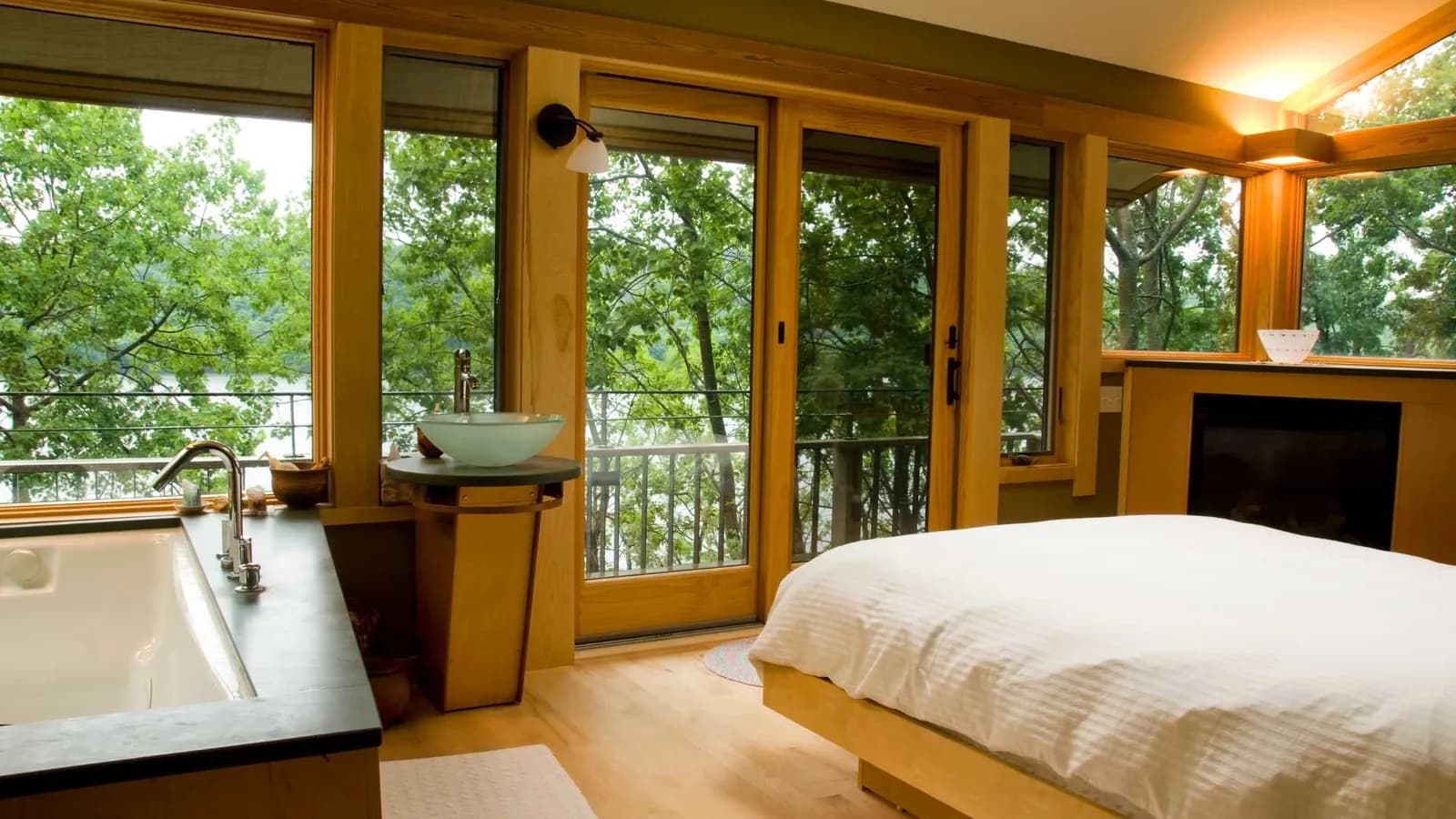 bedroom with tub