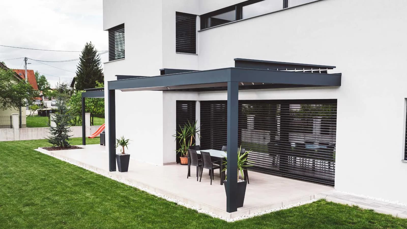 black and white ADU exterior