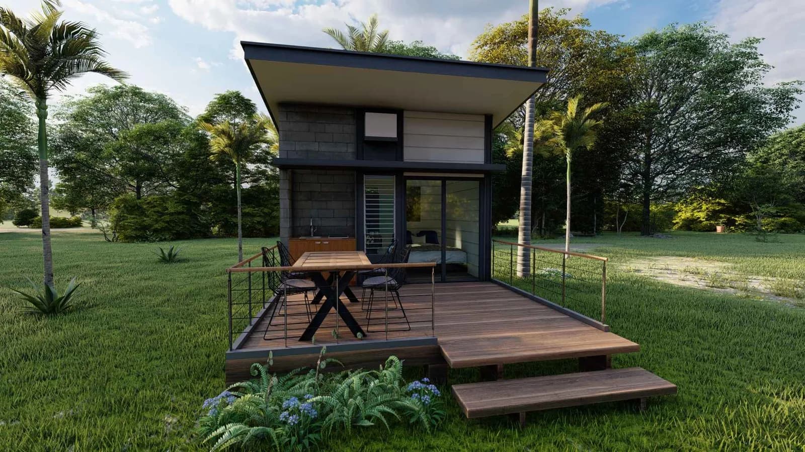 Terraza para una casa diminuta