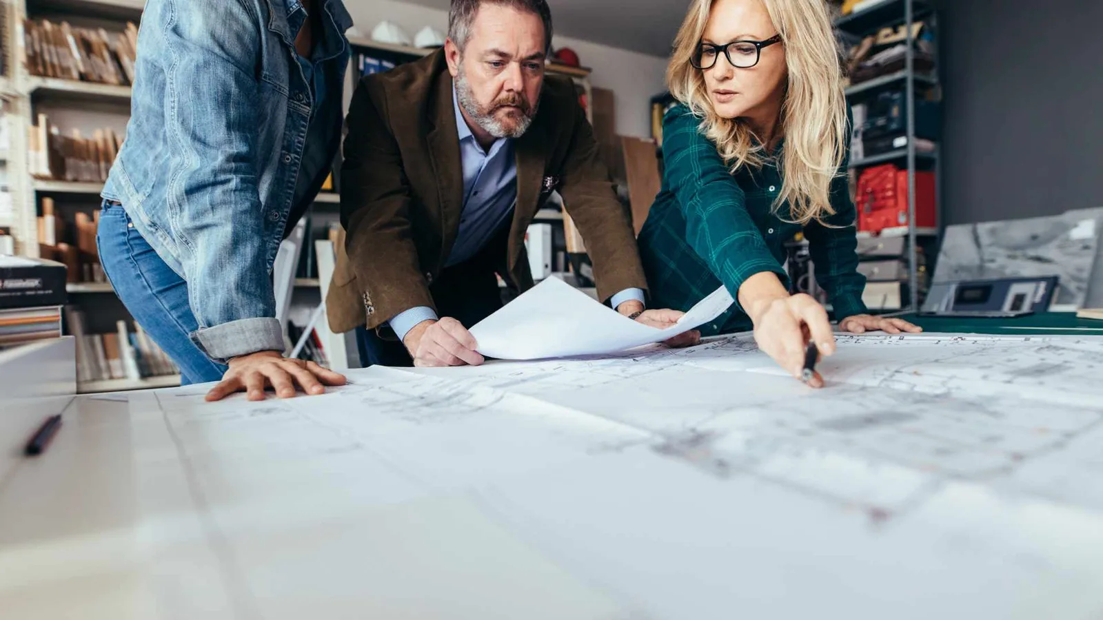 discussing construction blueprint symbols