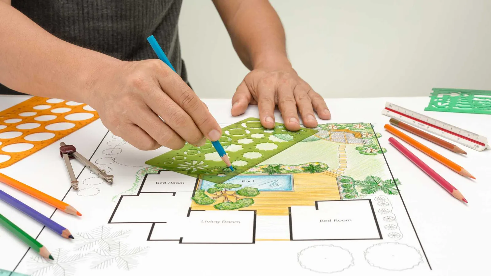 Dibujar un plano del sitio a mano como proyecto de bricolaje