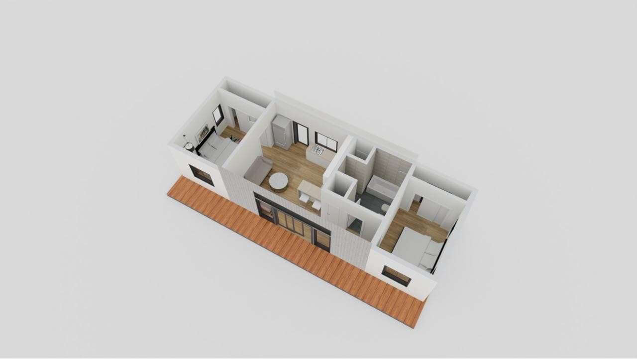 планировка granny flat 2 спальни 1 санузел (HomeWiP с Livio)