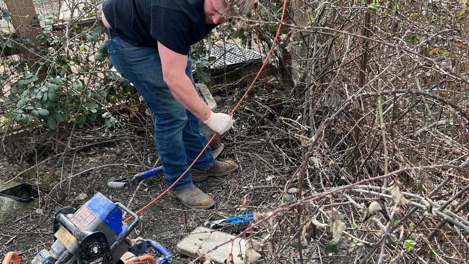investigating the sewer line