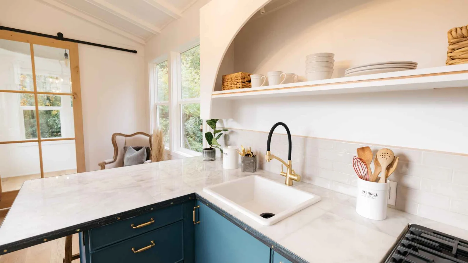 kitchen in tiny home