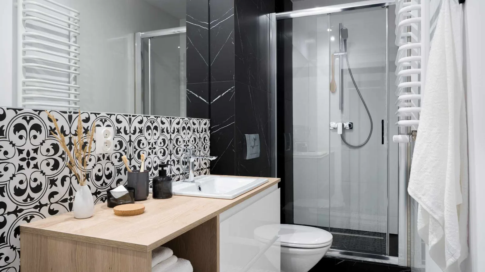 Minimalist bathroom interior with clean lines