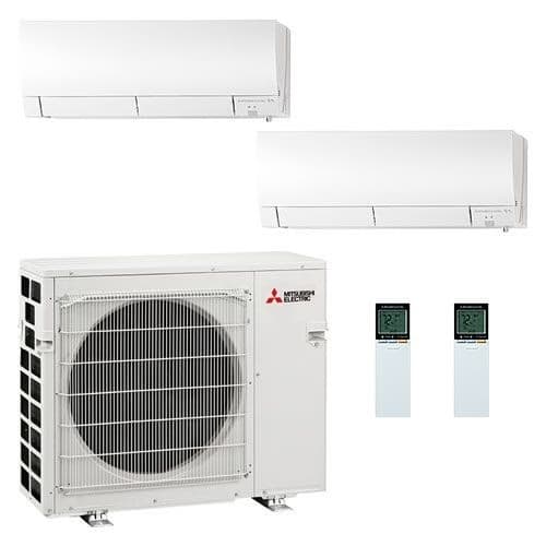 Mitsubishi minisplit condenser with two air handlers and two remotes