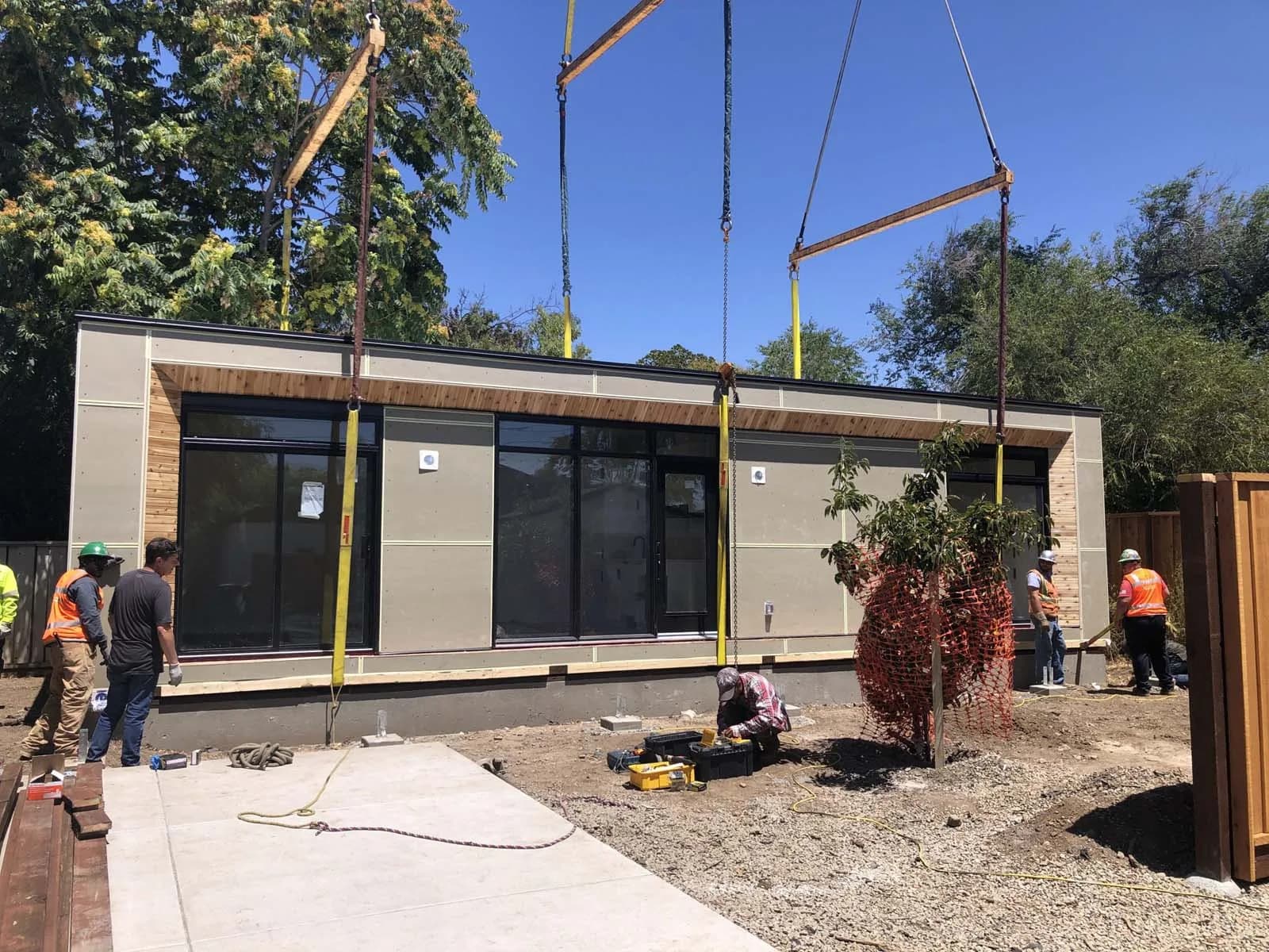 Modular 2 bedroom 1 bathroom ADU unit installed
