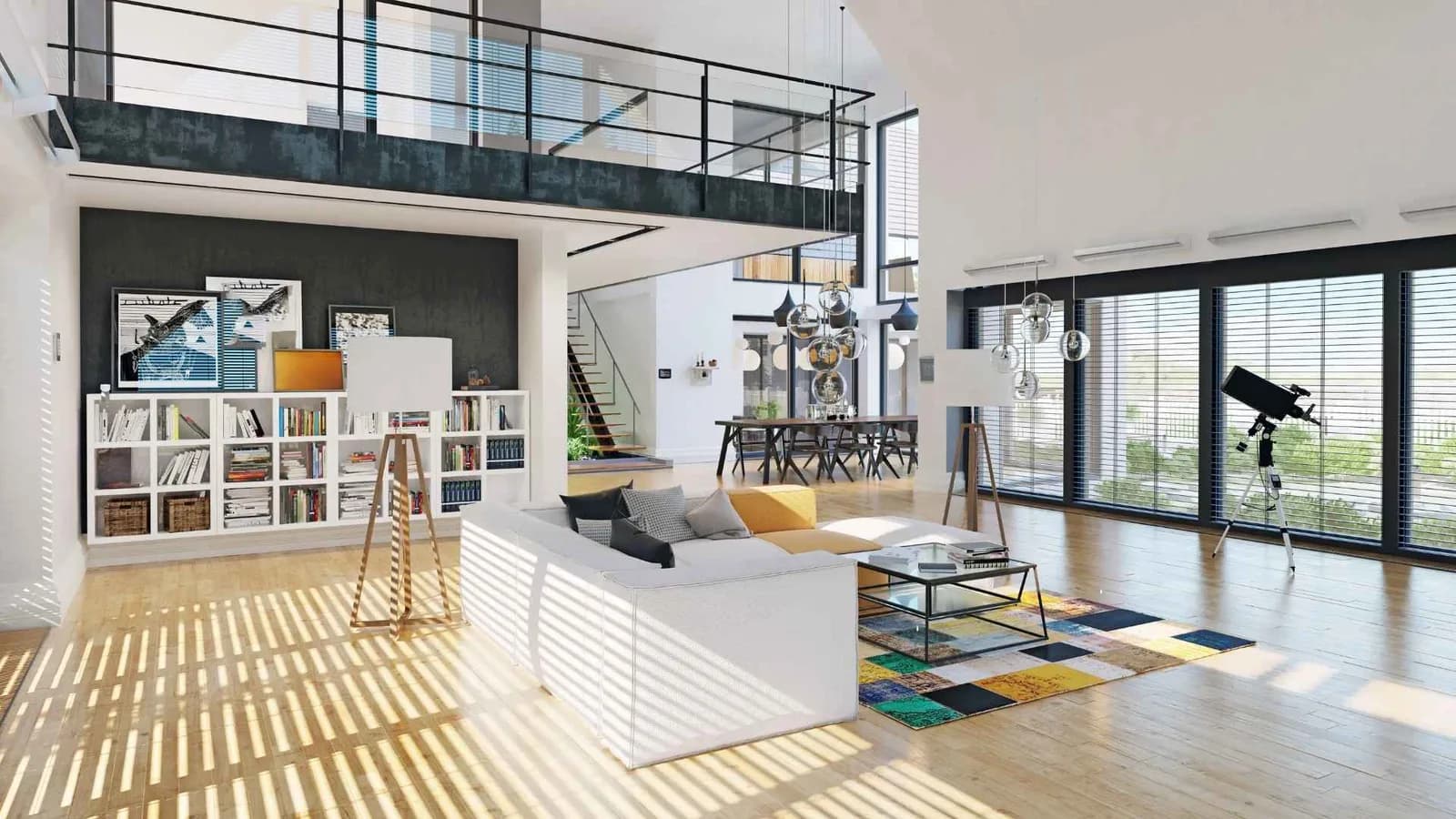 Casa de una sola planta con revestimiento de paneles verdes