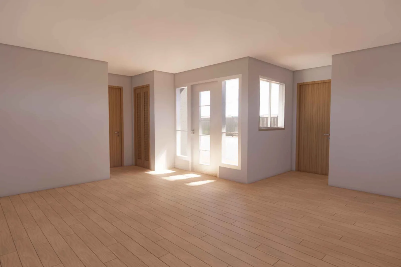 Sala de estar de espacio abierto en la casa de 800 pies cuadrados