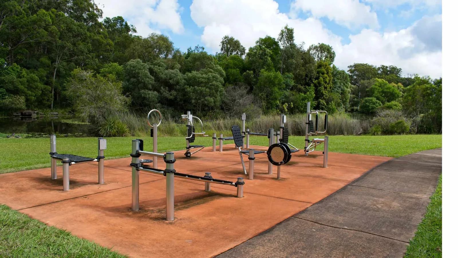 Outdoor gym in a backyard