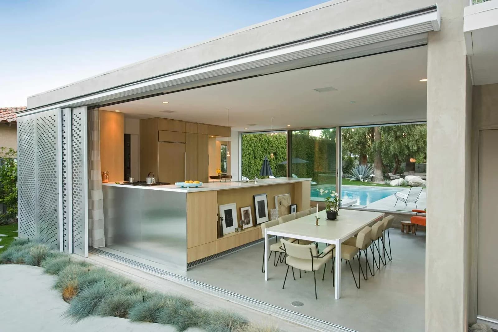 Kitchen and dining area by the pool house
