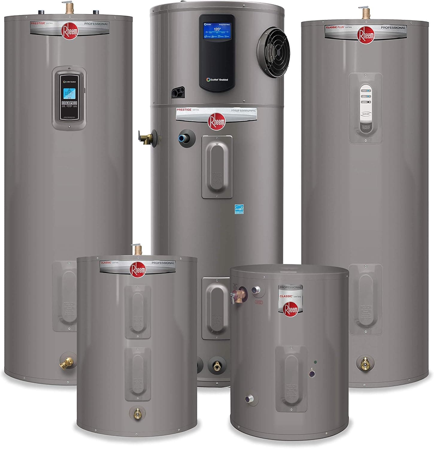 Rheem water heaters - different sizes