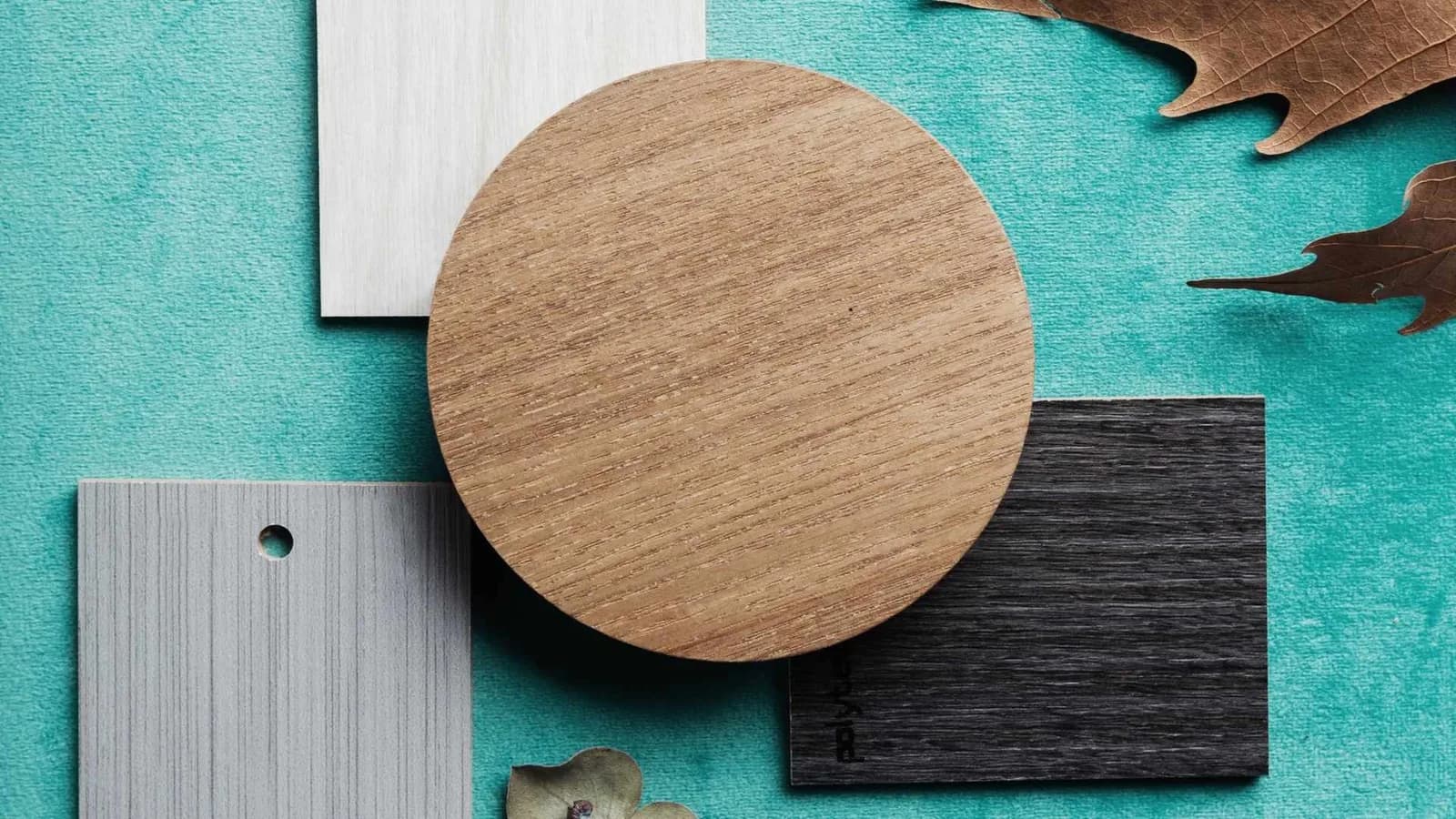 samples with teal fabric