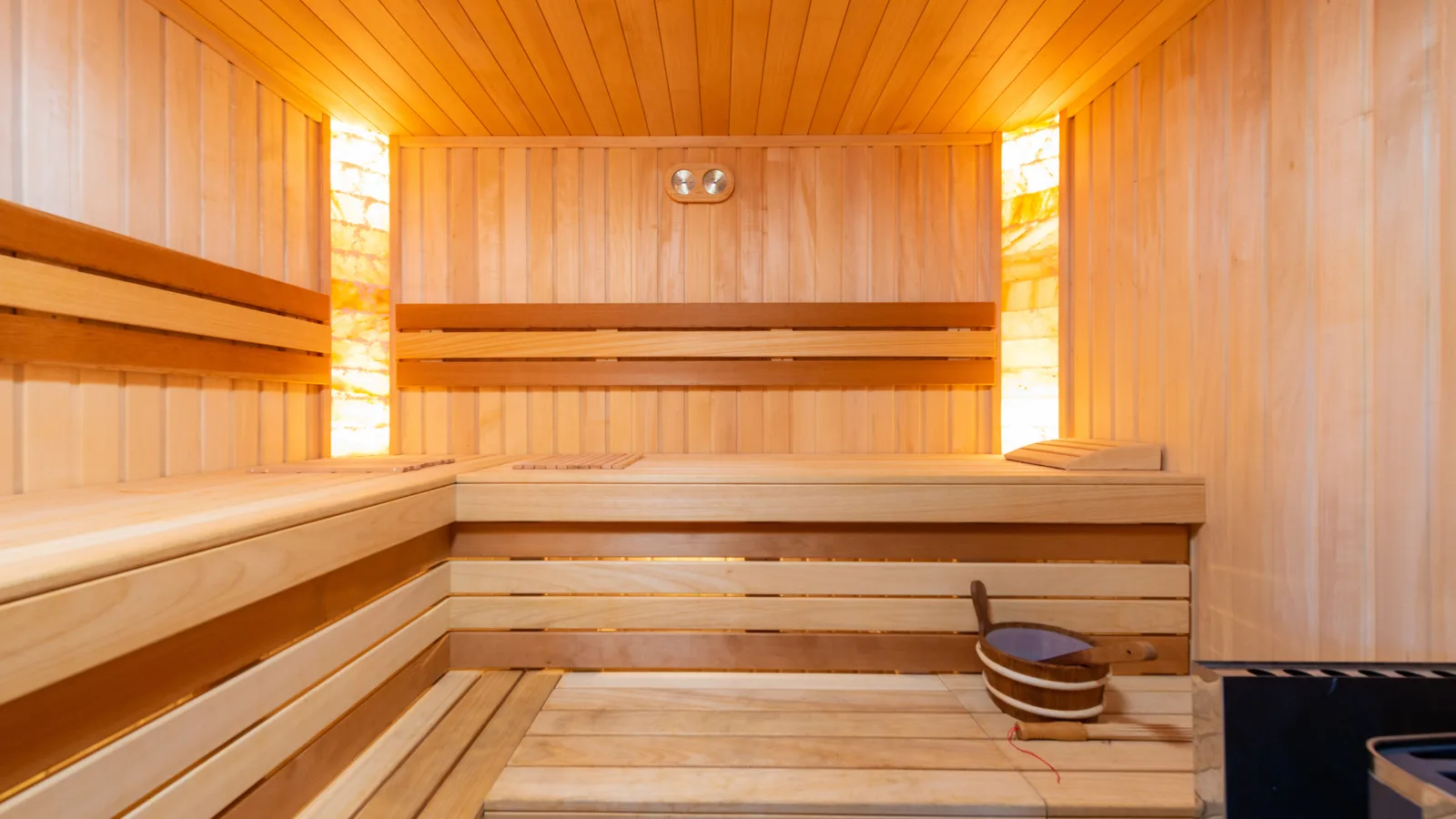 sauna in nordic spruce wood