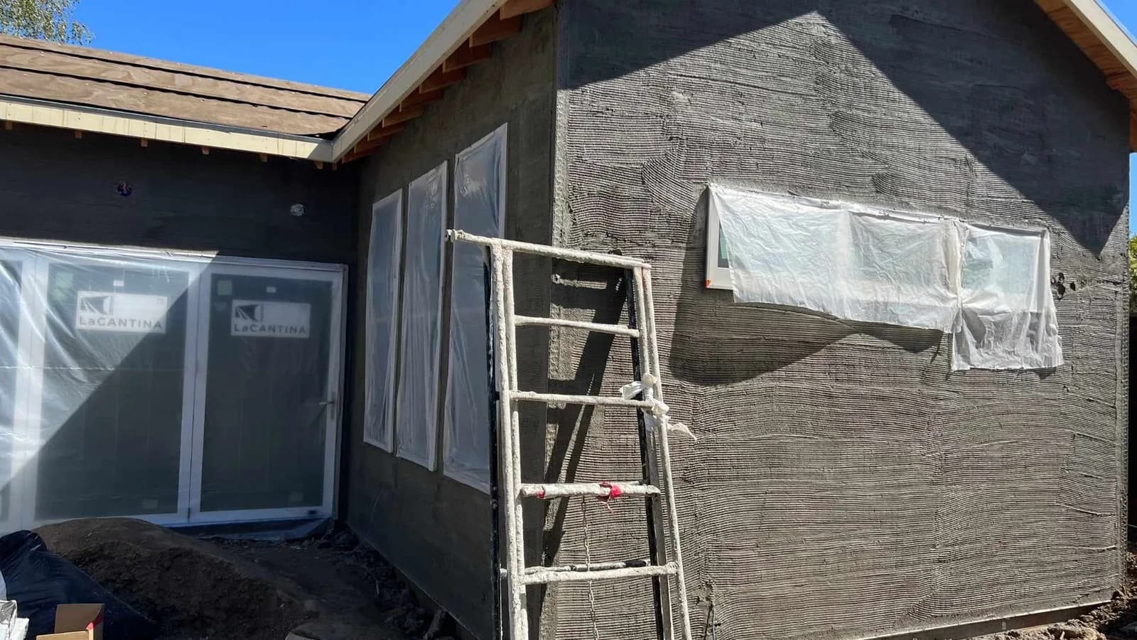 stucco in progress