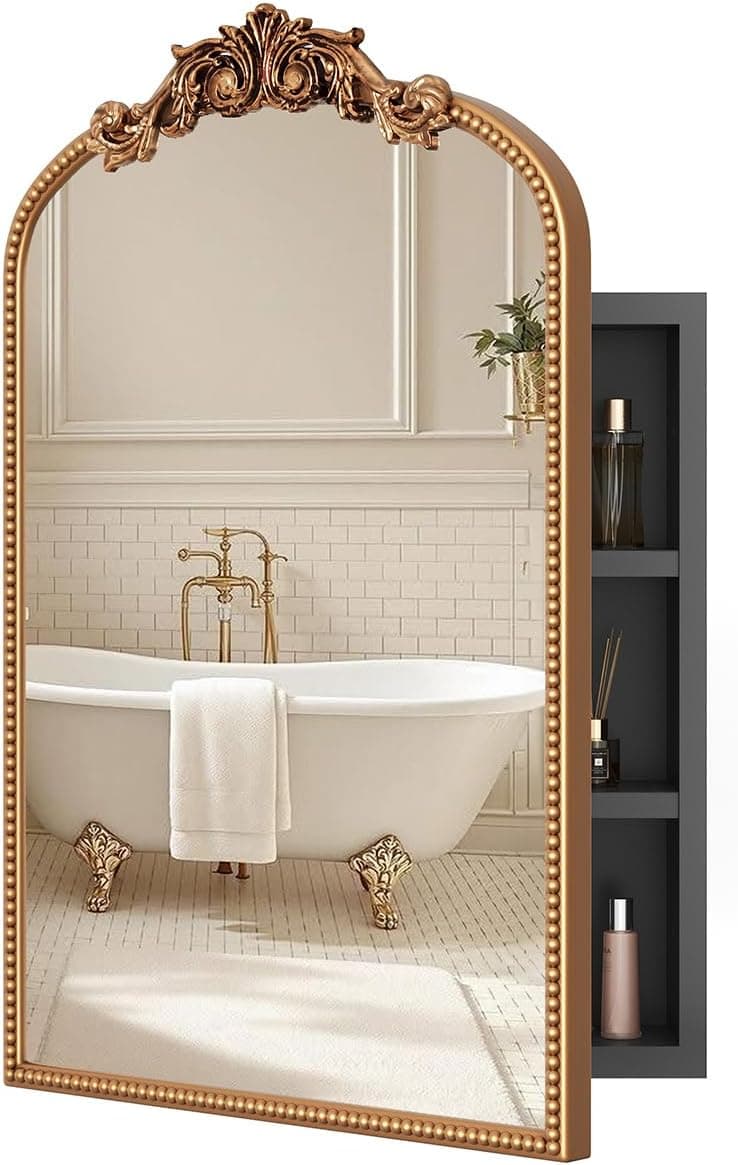 vintage bathroom mirror and cabinet