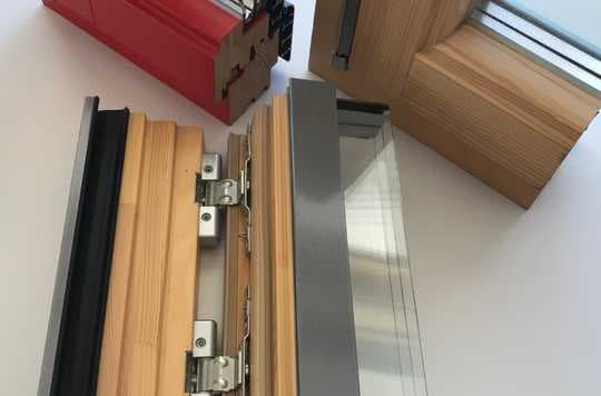 European window frame hinges and profile