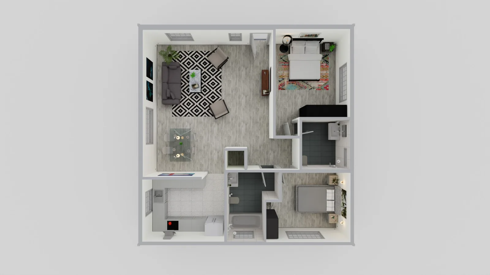ADU floor plan 1000 sq ft