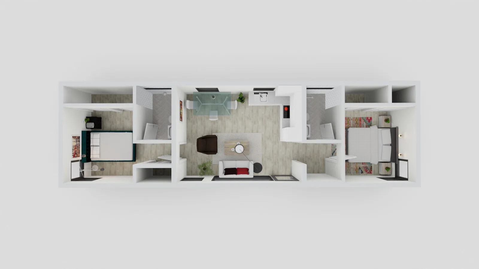 ADU floor plan 2 bd 2 bath