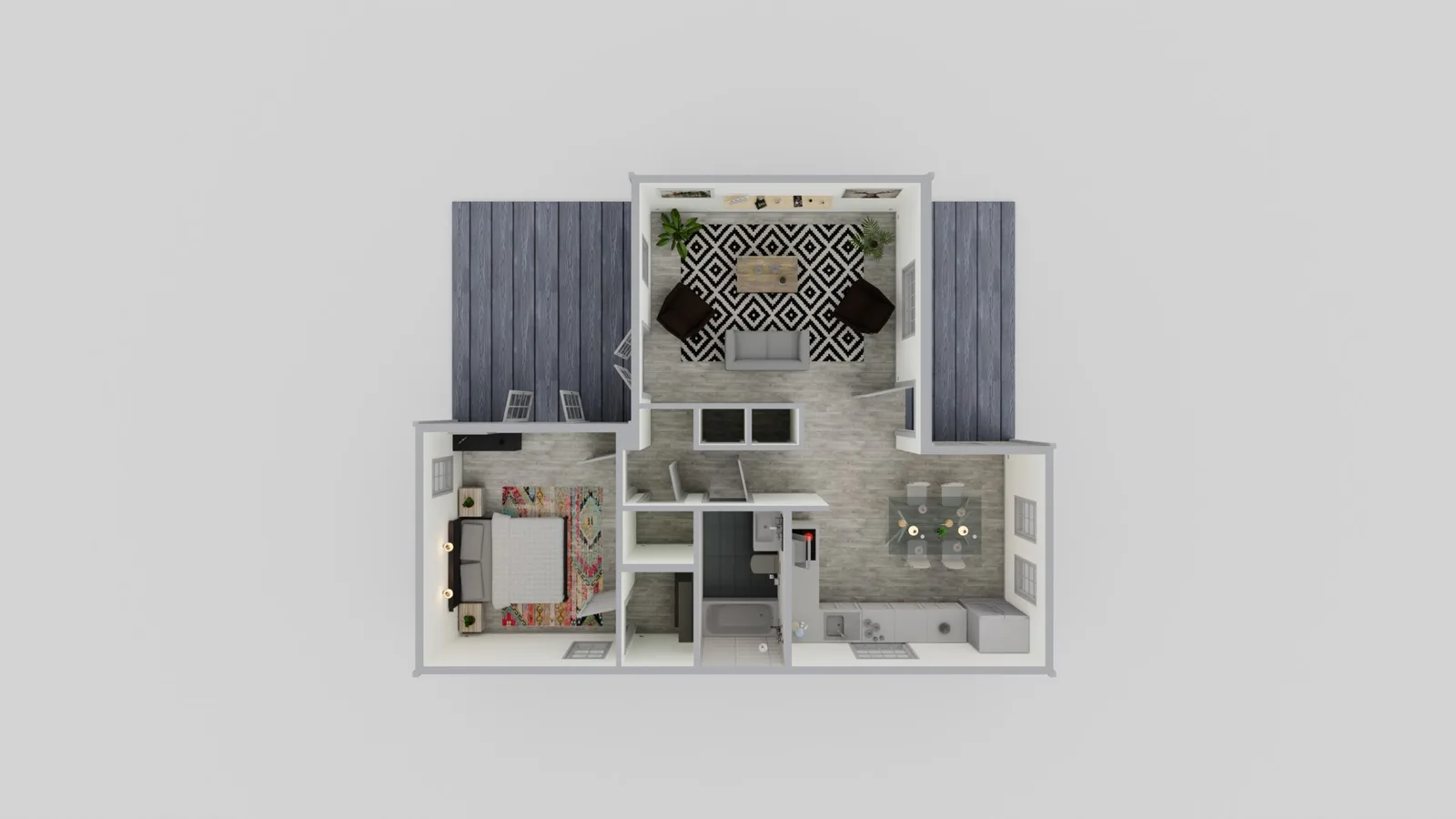 600 sq ft ADU floor plan