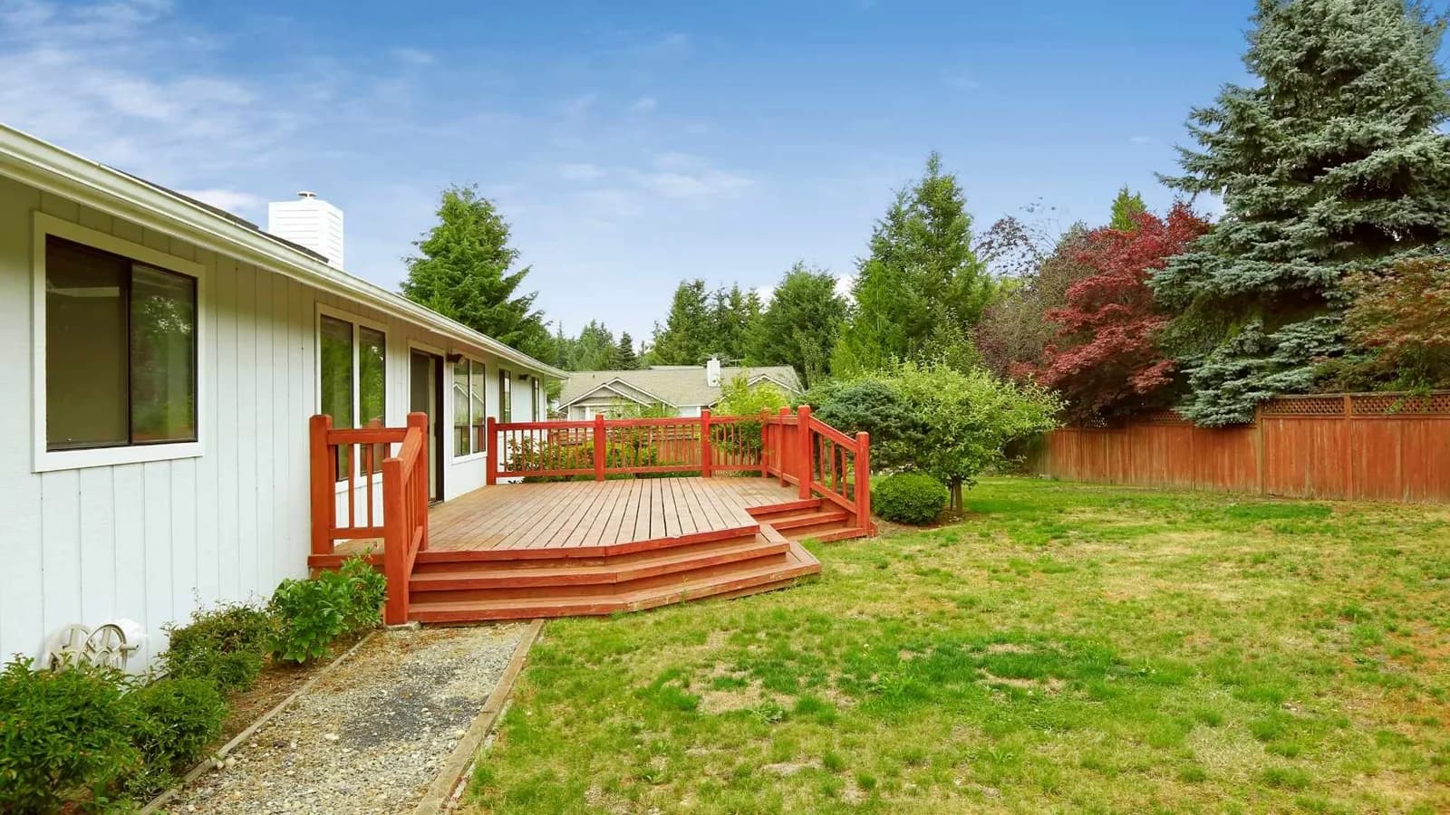 A backyard with space for a new ADU