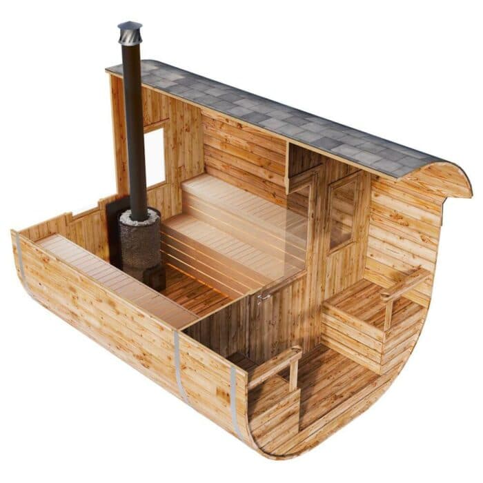 barrel-shape sauna for 6