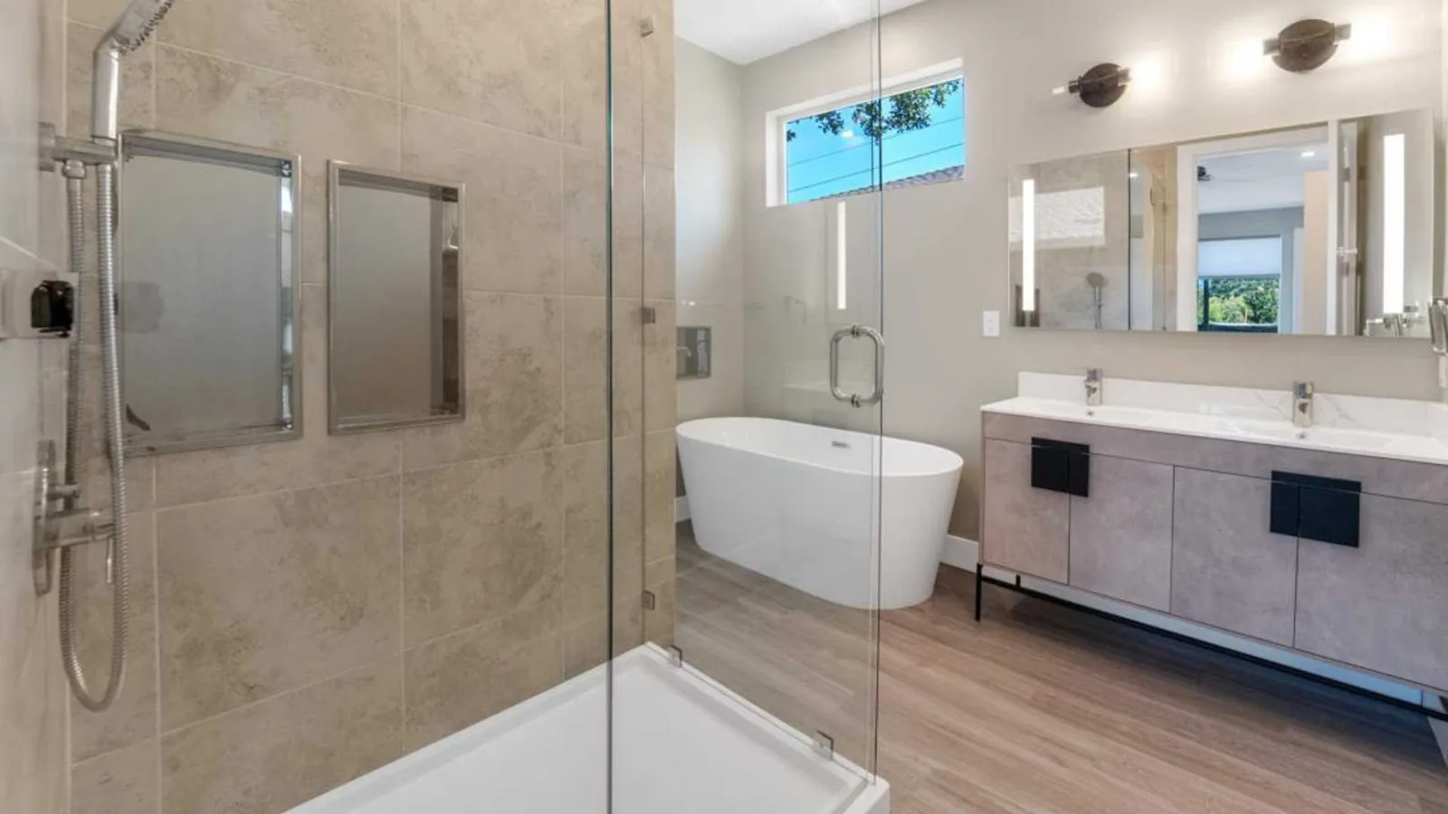 bigger bathroom in 1000 sq ft 3 bed 2 bath ADU
