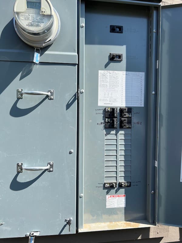 electrical panel upgrade in progress