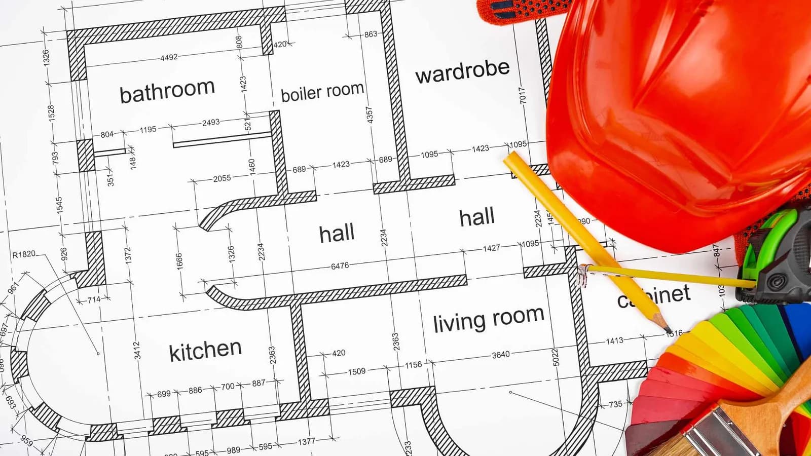 exterior walls in construction blueprint symbols