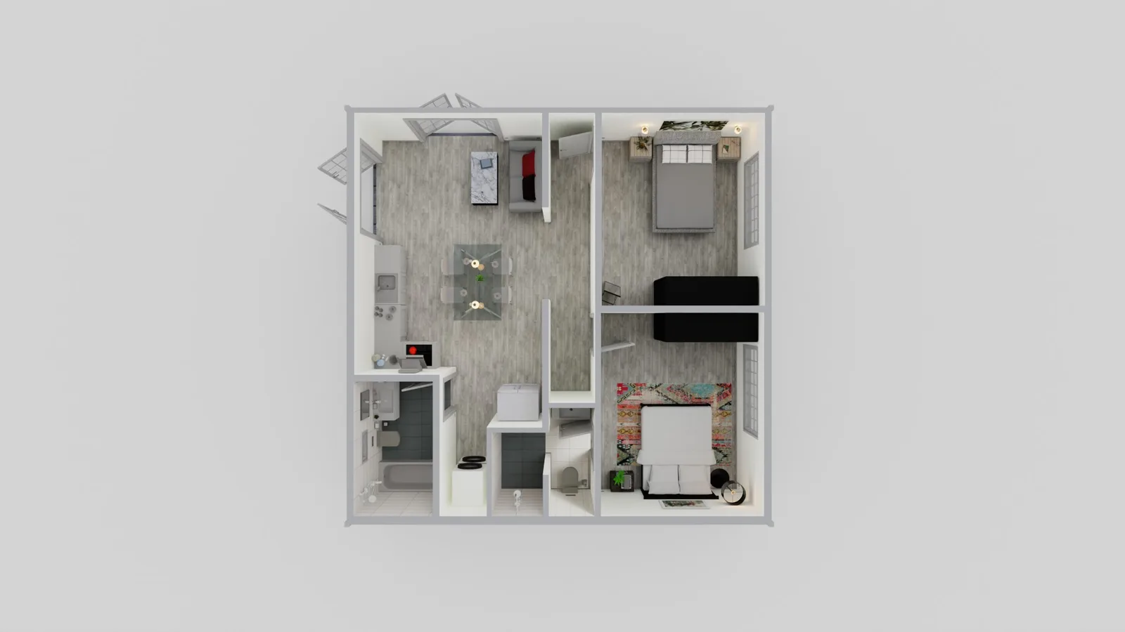 800 sq ft in-law suite ADU floor plan