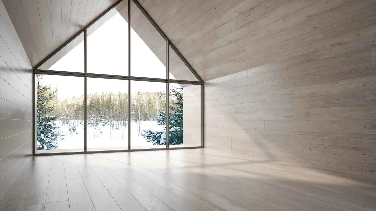 New home with interior wood siding