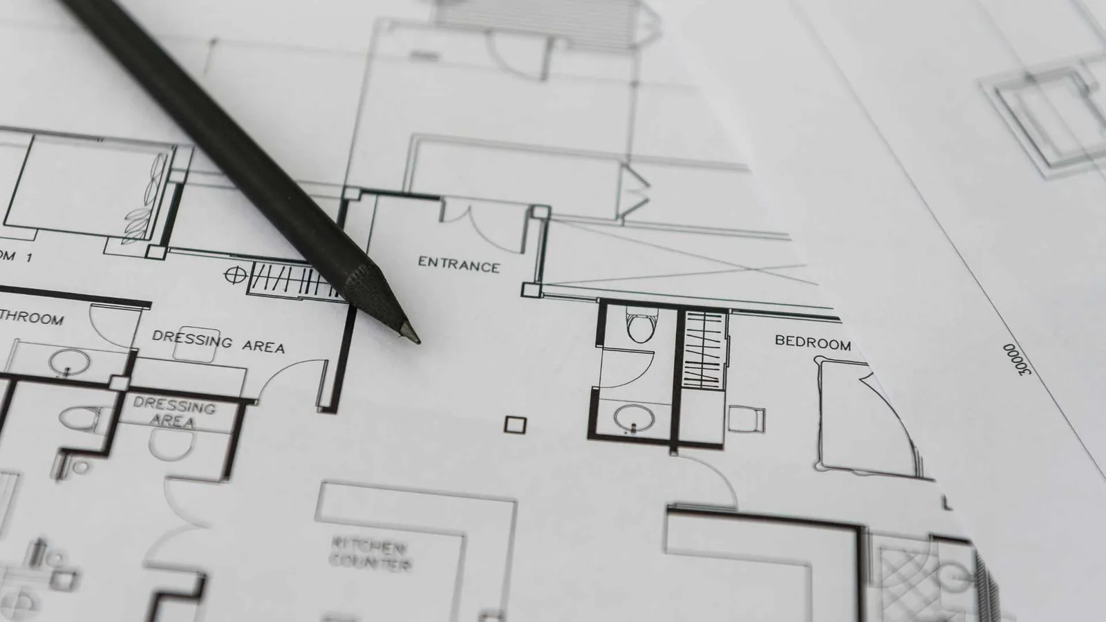 Toilet and sink in blueprint construction symbols
